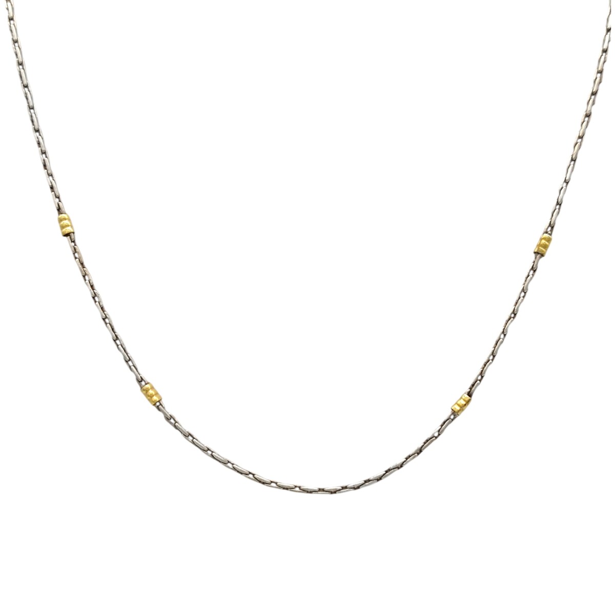 Cadena Eslabón avena- Plata y Oro-Sin piedra-CD5049 - sinpiedra 