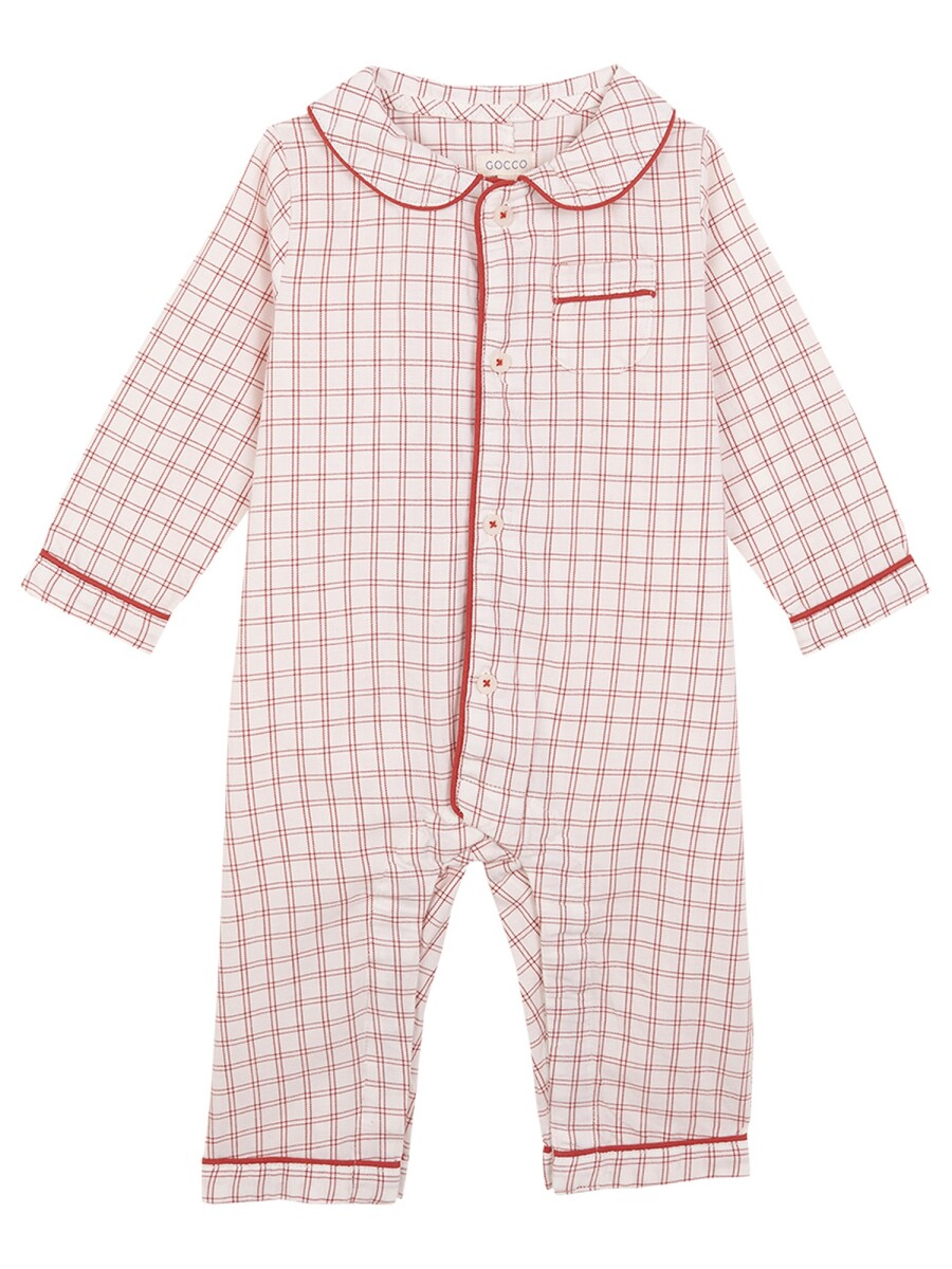 Pijama De Cuadros Blanco Roto