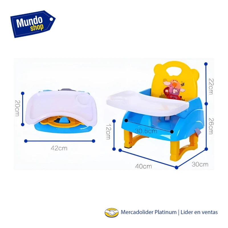 Silla De Bebe Para Comer Multiuso Portatil Azul