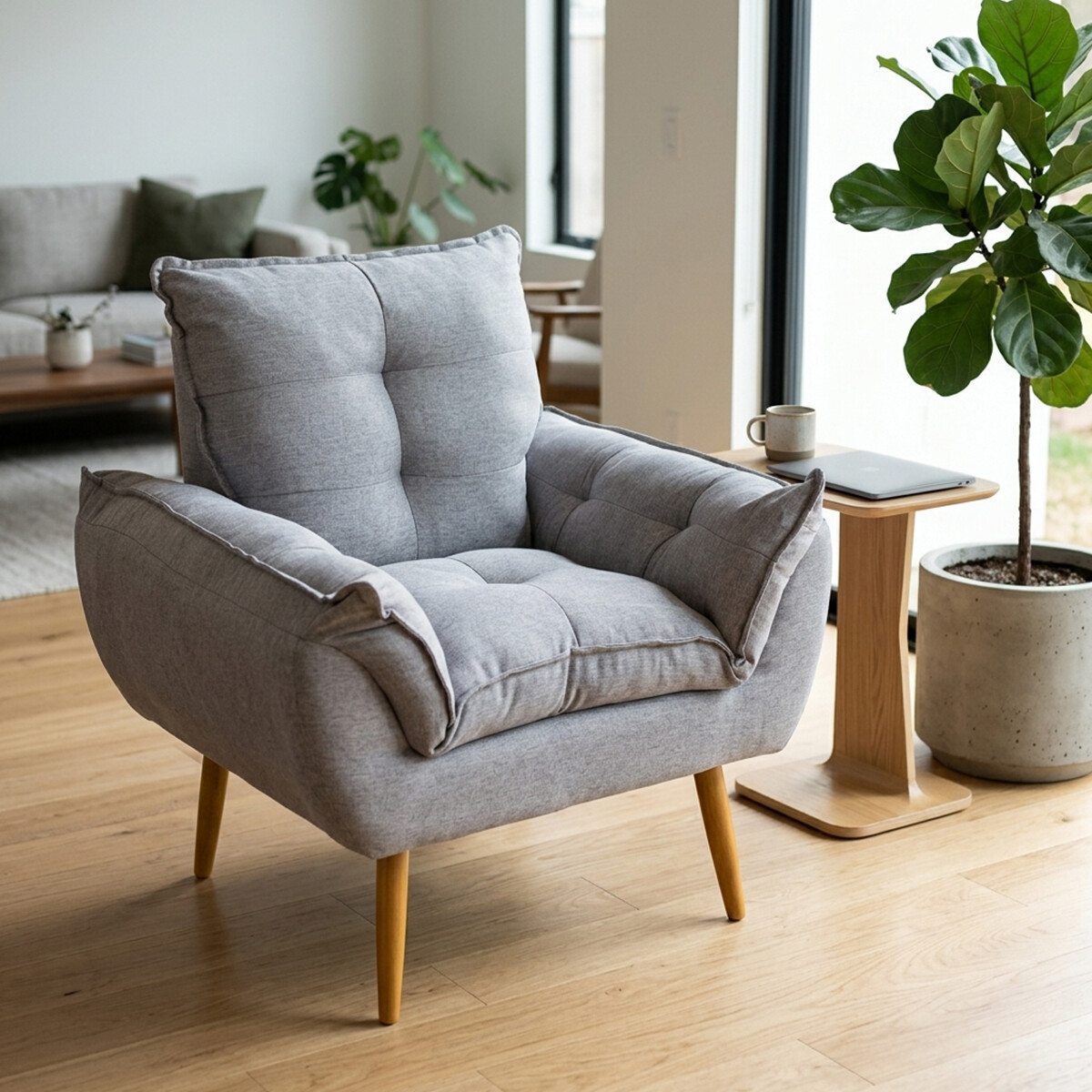 Sillón 1 cuerpo Poltrona Turin - Gris 