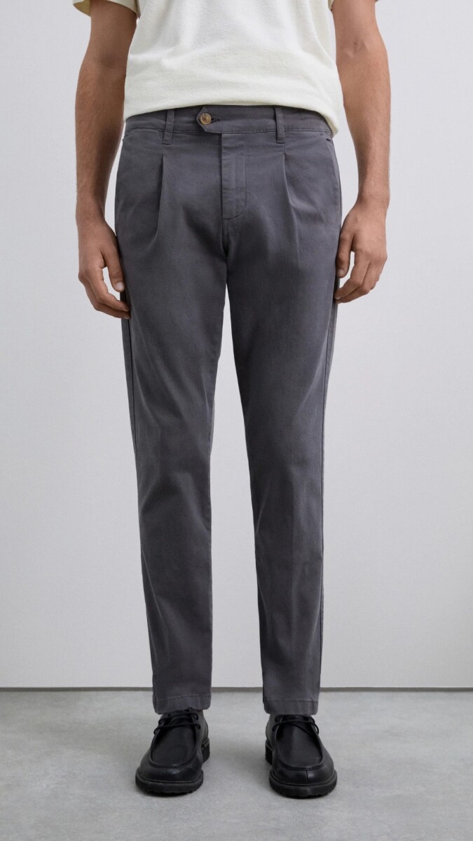 Pantalon pinzas - Gris 
