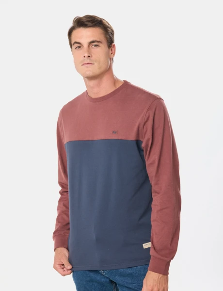 REMERA COMBINADA Bordo