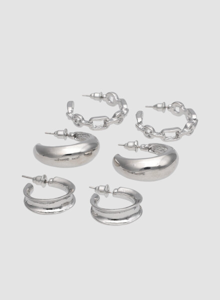 Pack aros x 3 Plata