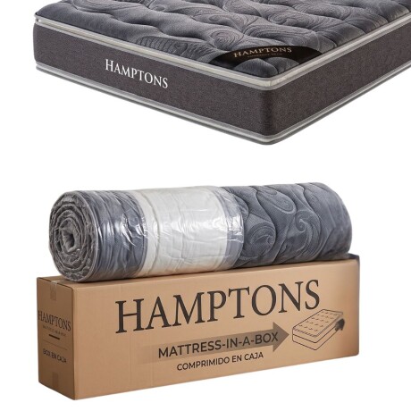 Sommier Queen Colchon HAMPTONS Hybrid Silver Negro