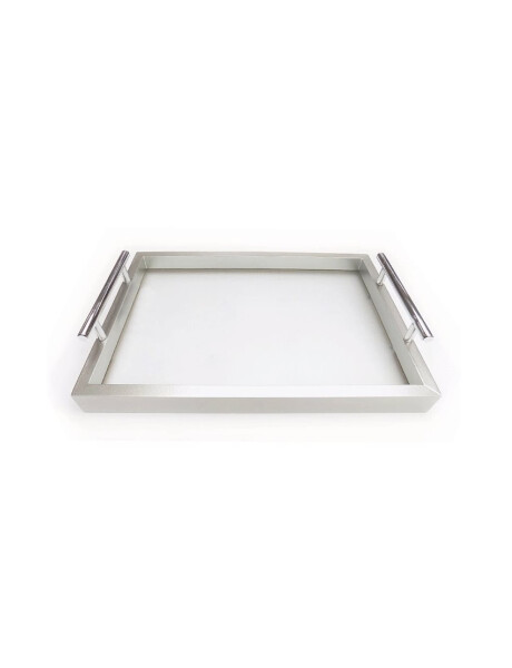 BANDEJA MDF/VIDRIO 34x24x6CM PLATA BANDEJA MDF/VIDRIO 34x24x6CM PLATA