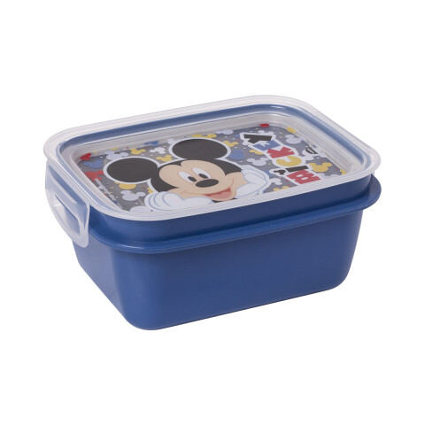 Pote Plástico Mickey Con Traba y División 630 ml U