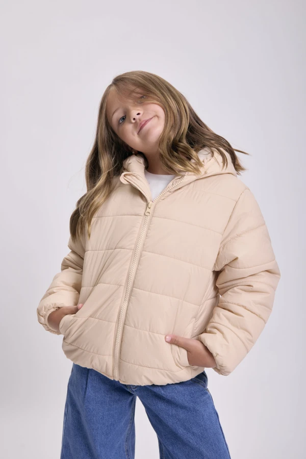Campera capitoneada Beige
