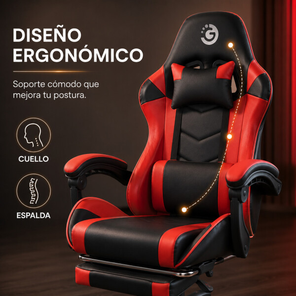 Silla Escritorio Gamer Ergonómica Reclinable Apoya Pies Goldtech Giratoria Silla Escritorio Gamer Ergonómica Reclinable Apoya Pies Goldtech Giratoria