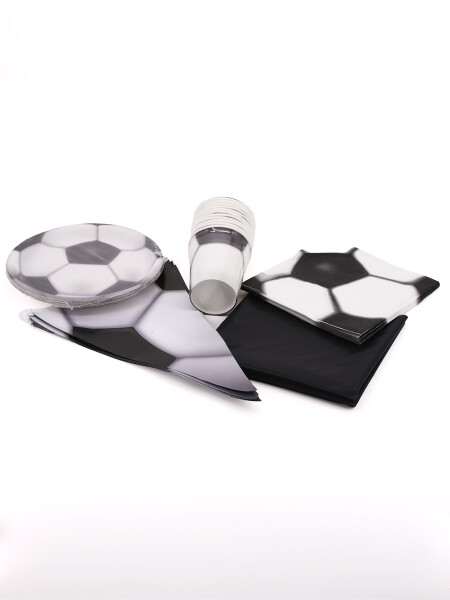 PARTY SET FUTBOL COMPLETO 38PCS NEGRO