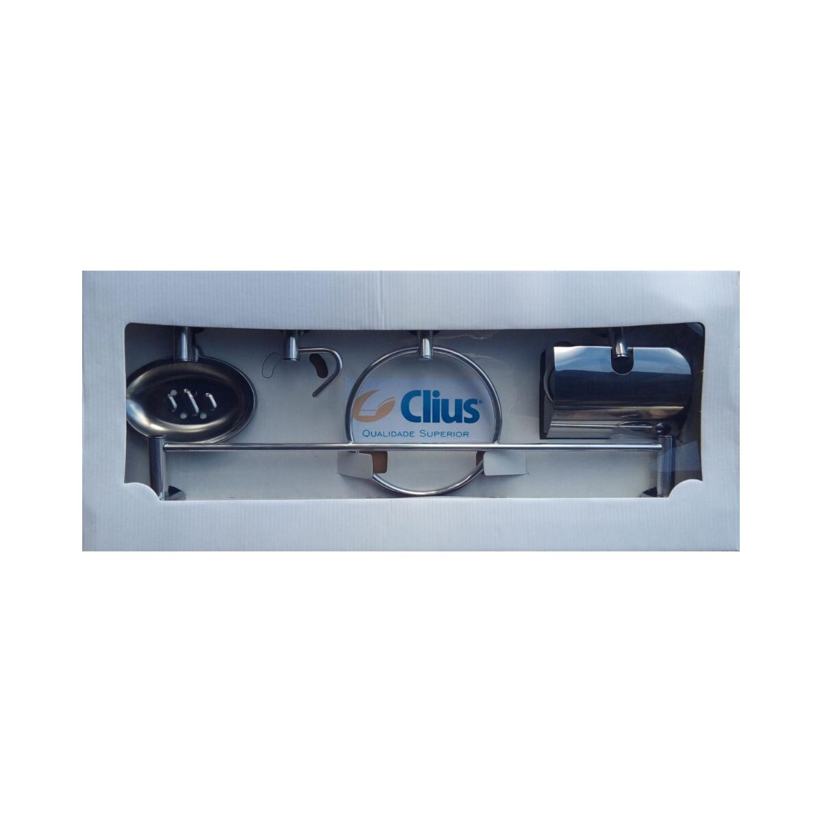 Kit Baño Acero Inox Clius 5p 