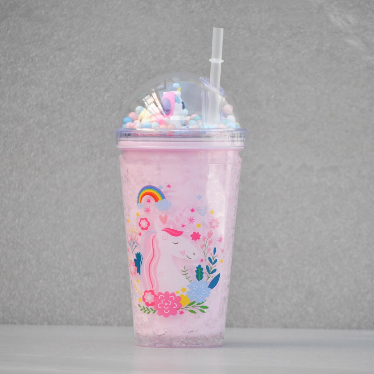 Vaso Infantil Plástico Con Sorbito 400ML 