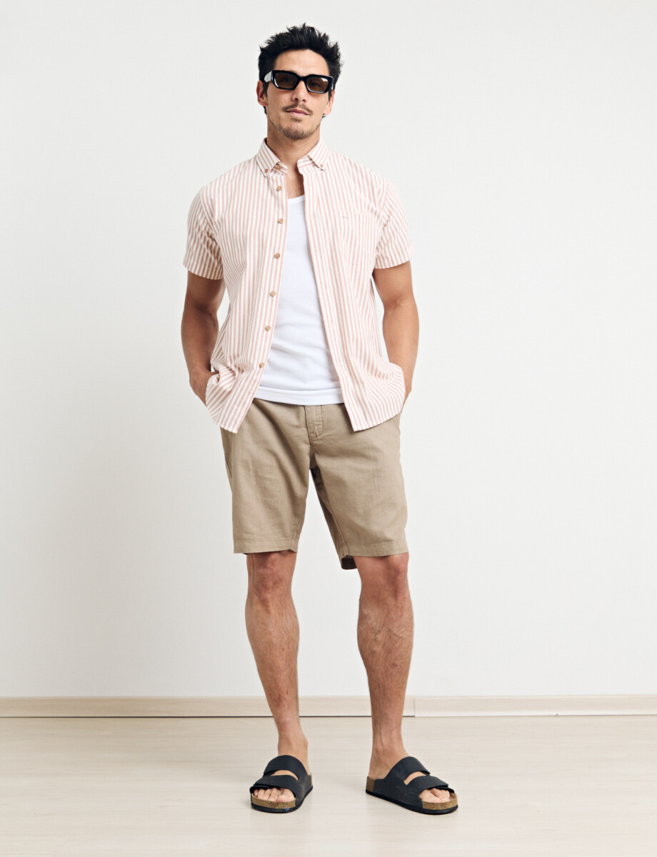 012672 CAMISA HARRINGTON LABEL Rojo/blanco