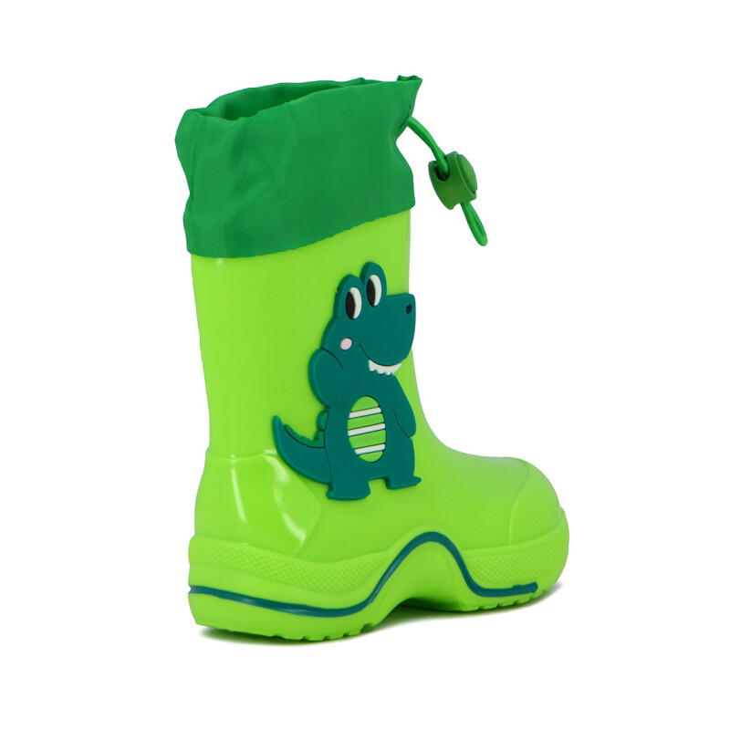 Macri Bota Lluvia Niños Dino Verde