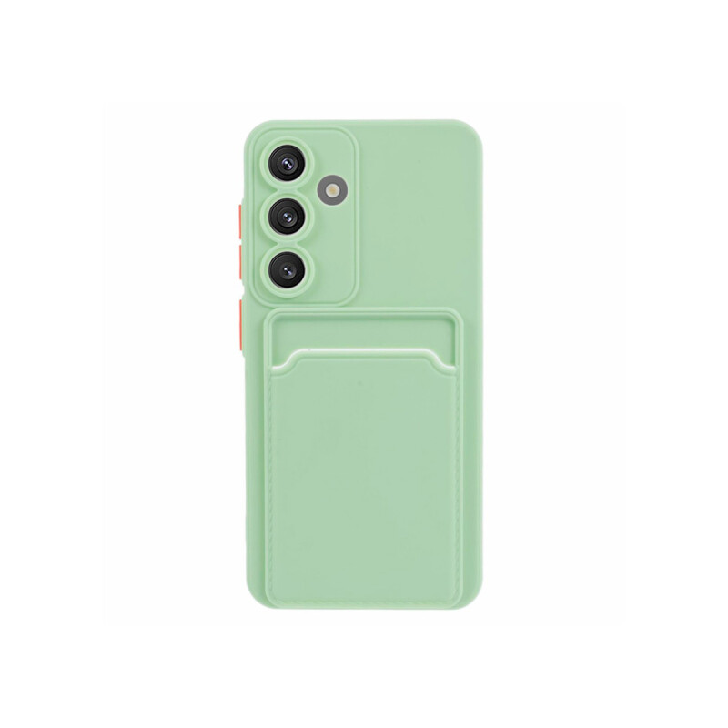 Protector Samsung Galaxy S24 con porta tarjeta color verde Protector Samsung Galaxy S24 Con Porta Tarjeta Color Verde