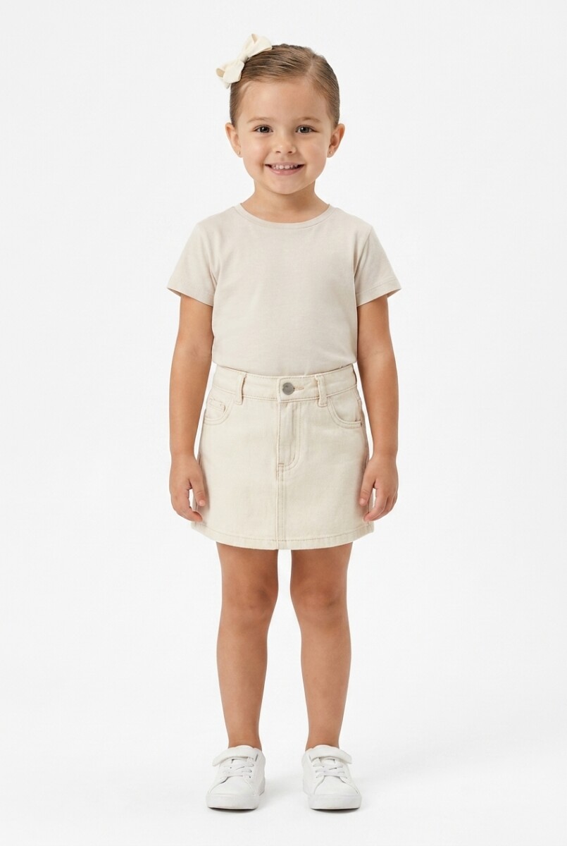 Short-pollera estilo denim - Crudo 