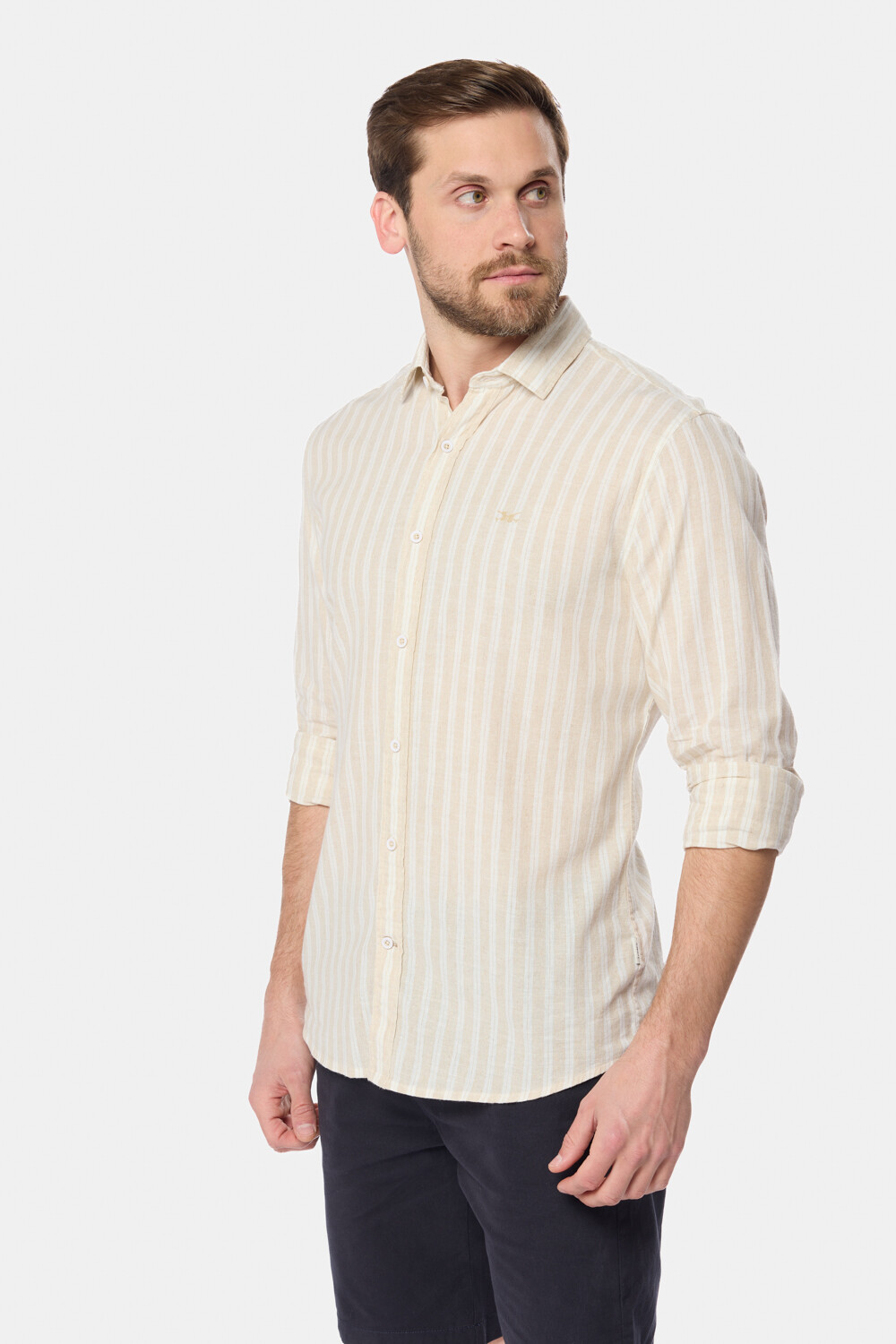 CAMISA RAYADA DE LINO Arena