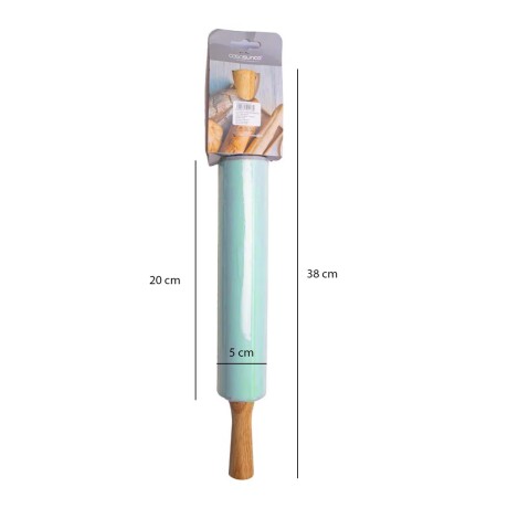 Palo Palote Rodillo Cocina Para Amasar en Silicona y Madera Verde