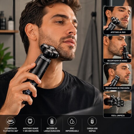 Afeitadora Corta Pelo Barba Multifunción 4en1 KEMEI KM-2193 Negro