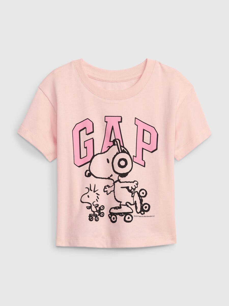 Remera Logo Gap Con Snoopy Toddler Niña - New Pink 156 