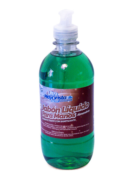 Jabon Manos Líquido Antibacterial Almendras 500ML C/dispensador Jabon Manos Líquido Antibacterial Almendras 500ML C/dispensador