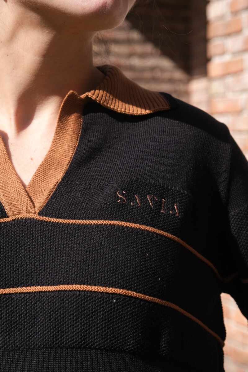 TSHIRT POLO ROMBA Negro
