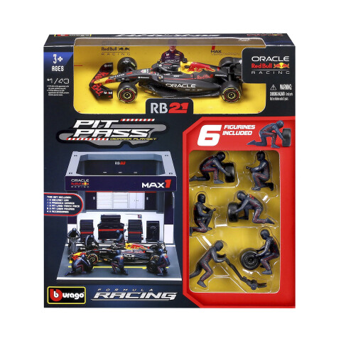 Parada en Pit Stop Bburago Formula 1 Red Bull Max Verstappen Escala 1:43 U