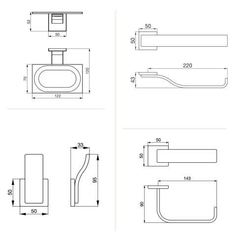 SET DE ACCESORIOS BAÑO METAL SKYLINE SATINADO CEPILLADO 000
