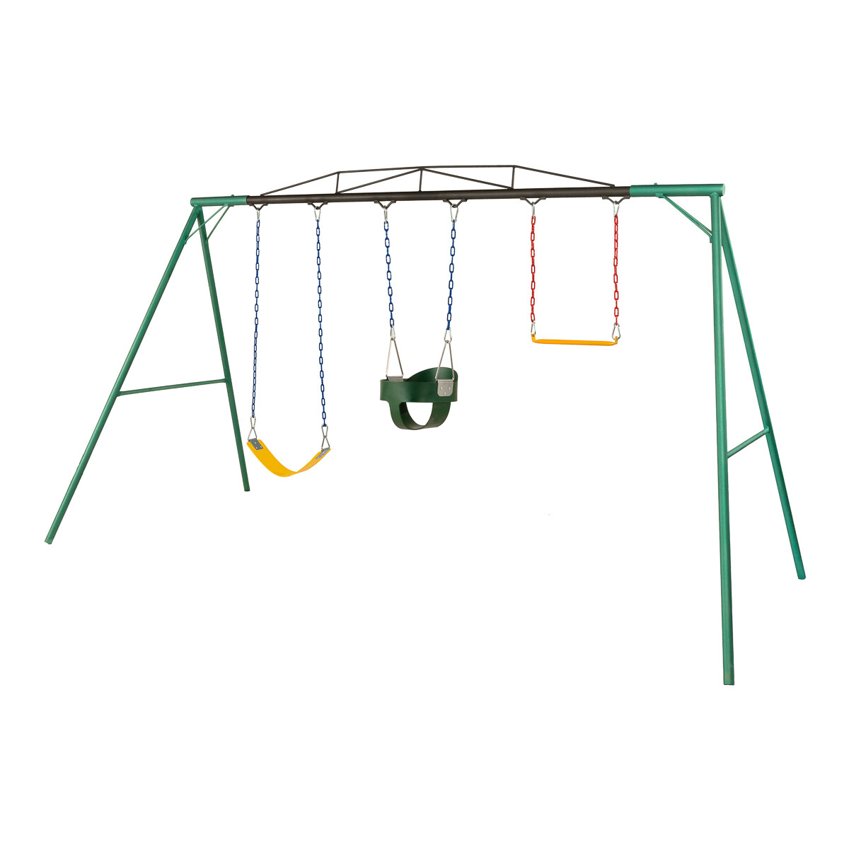 Hamaca de Plaza con 1 hamaca de cincha, 1 hamaca de bebé y trapecio altura 1,80 mts 