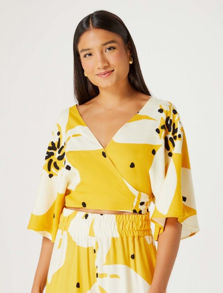 BLUSA FEMENINA ESTAMPADA AMARILLO