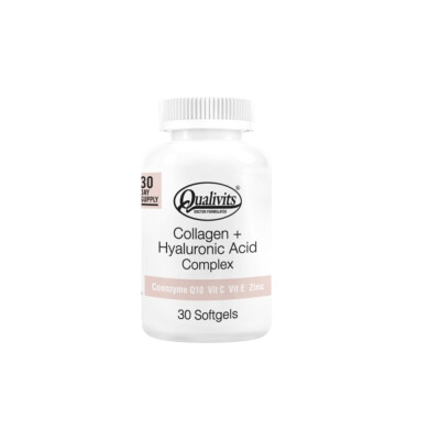 Collagen + Hyaluronic acid 30 softgels Qualivits Collagen+hyalur Acid 30 Softge