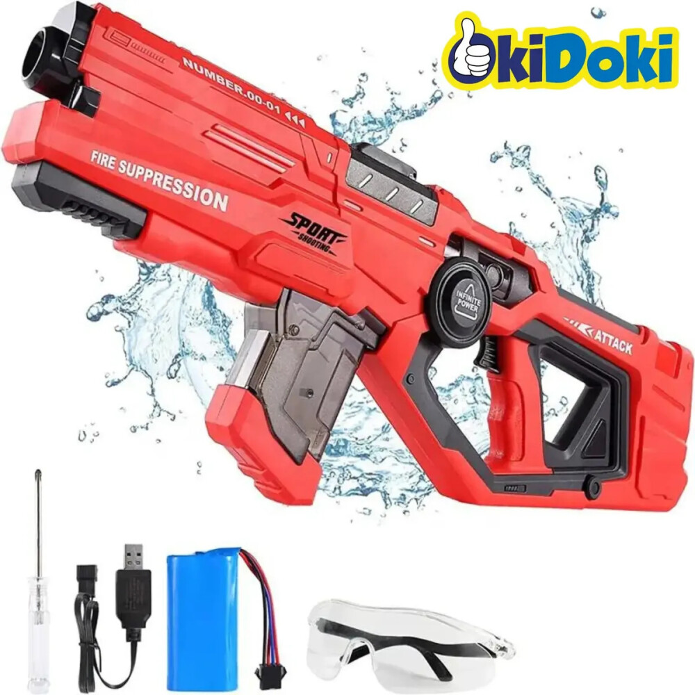 Pistola De Agua Eléctrica Automática a batería Rojo