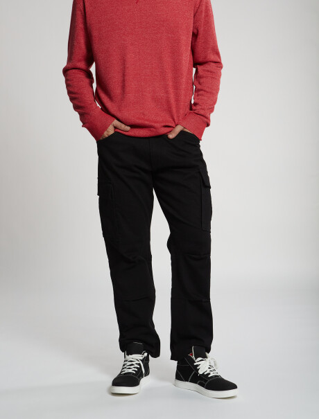 Pantalon cargo slim negro
