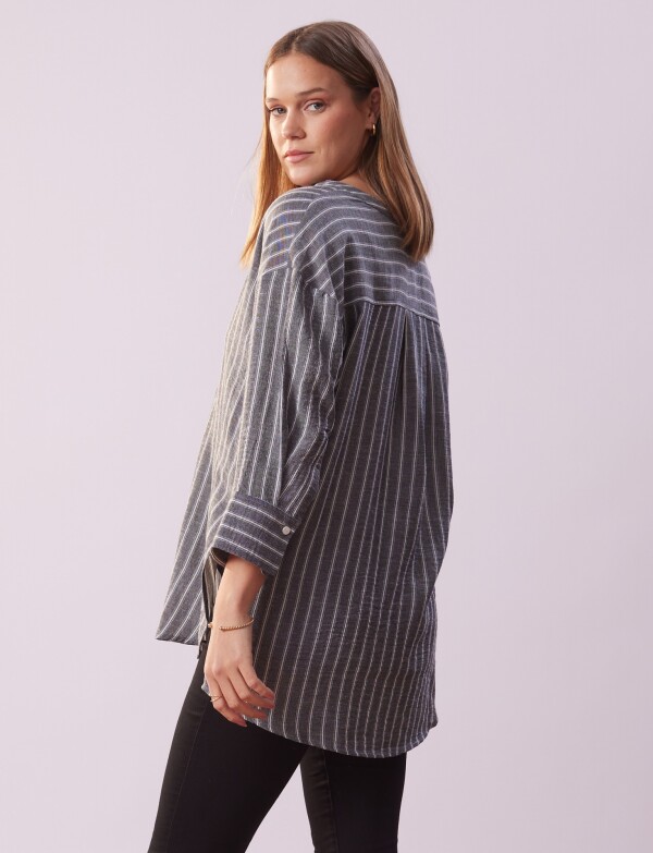 Blusa Holgada Rayas GRIS