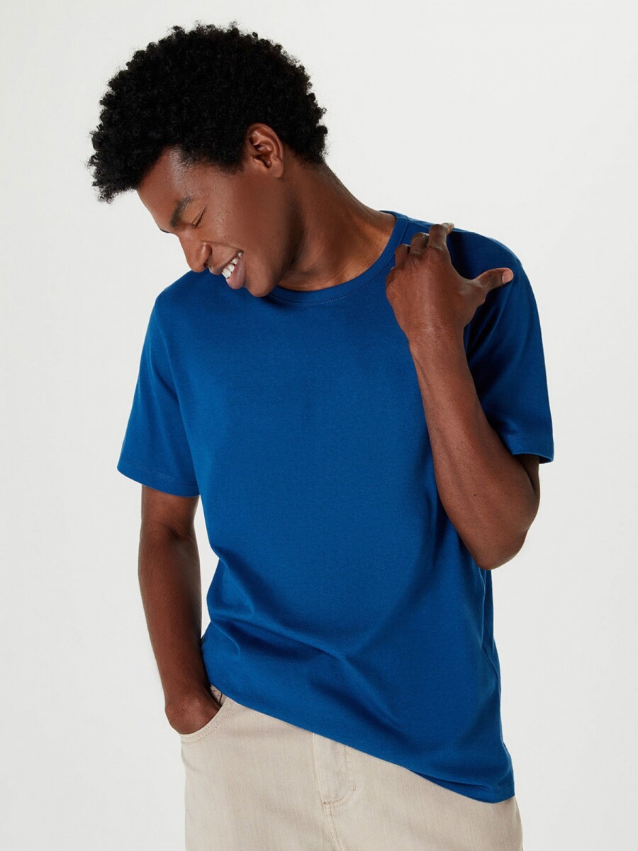 CAMISETAS MANGA CORTA SLIM - AZUL 