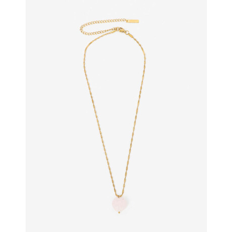 Cadena Acero Con Cuarzo Rosa Rosa Claro