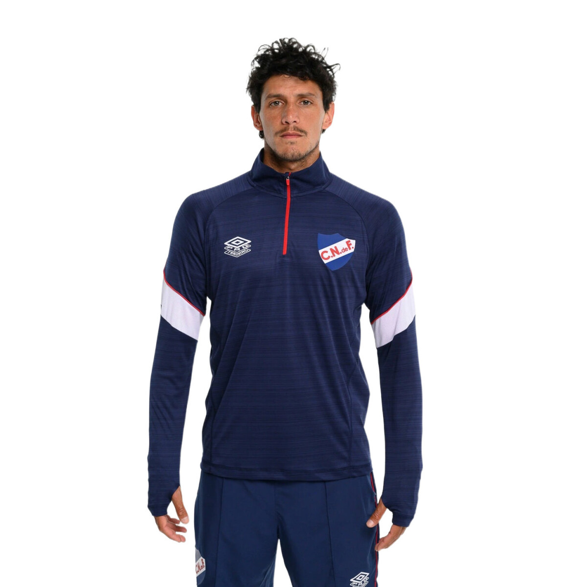 Buzo de Hombre Umbro Training Half Zip Nacional Oficial - Azul Marino - Rojo - Blanco 