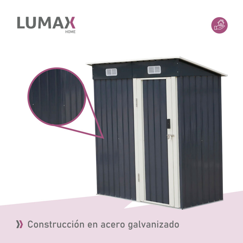 Caseta Galpon Jardin Lumax Devon Gris Oscuro 180x174x75 Caseta Galpon Jardin Lumax Devon Gris Oscuro 180x174x75