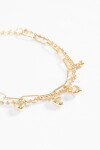 Pulsera doble dije cora dorado