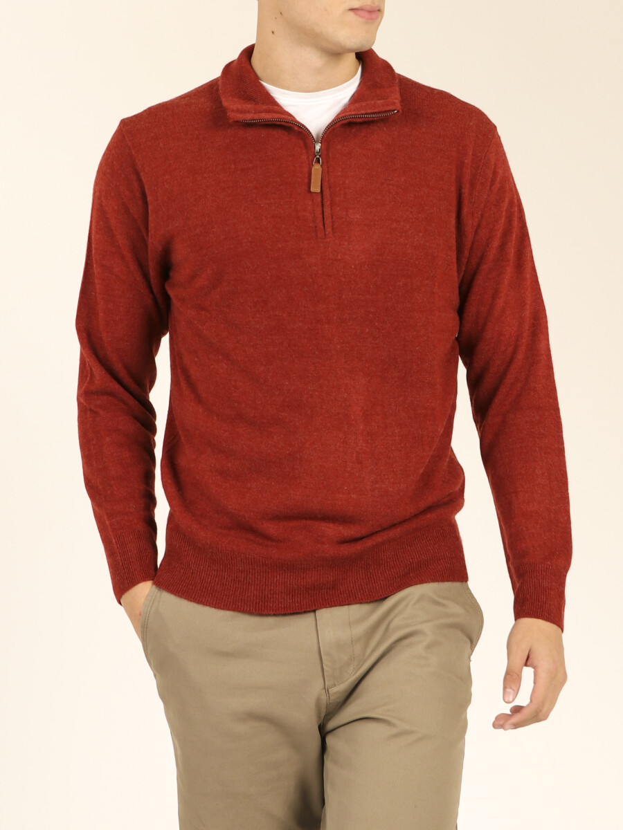 Sweater Medio Cierre Harrington Urban - Naraja Melange 