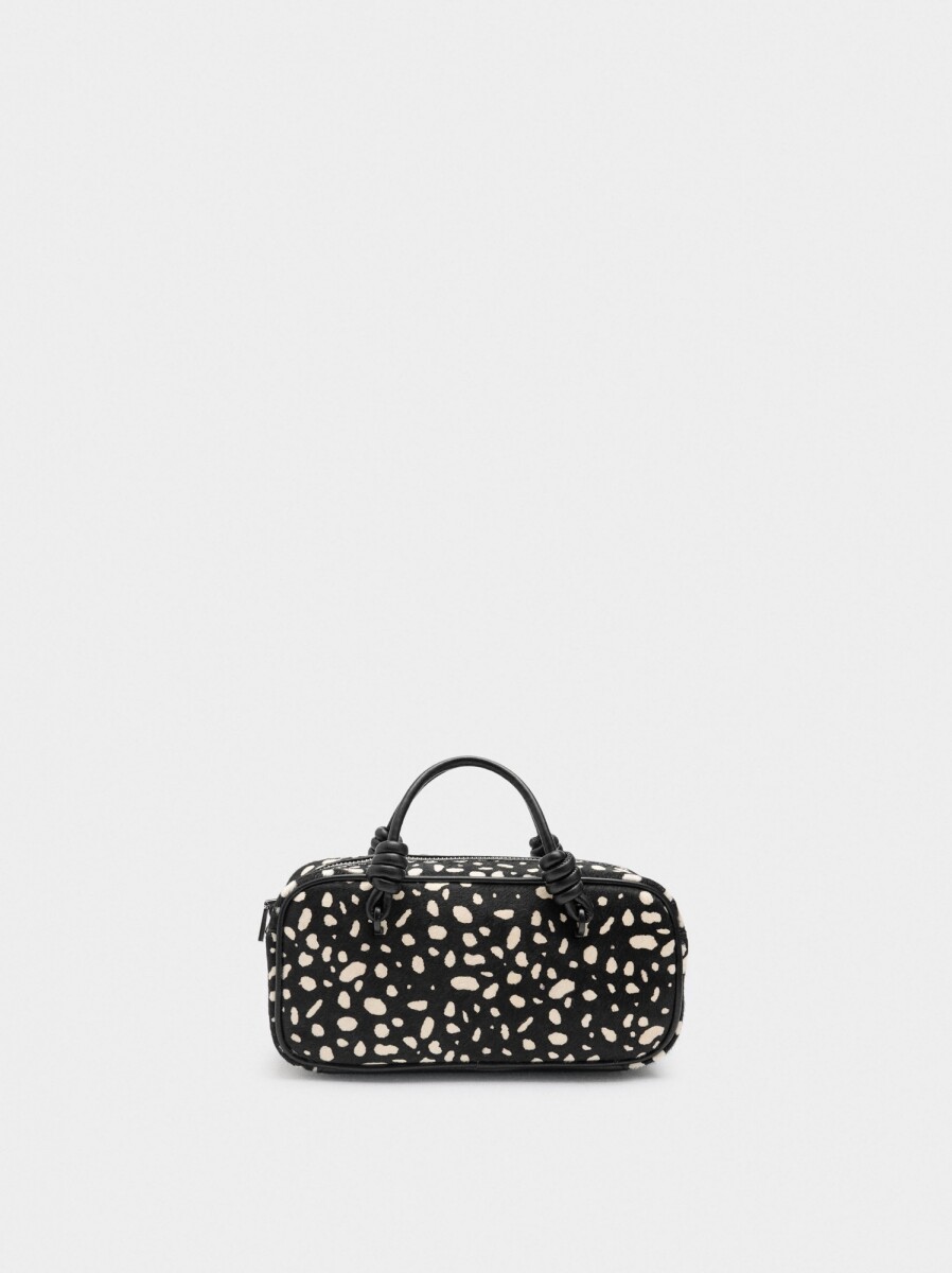 Bolso Tote De Piel Estampado Animal - negro 