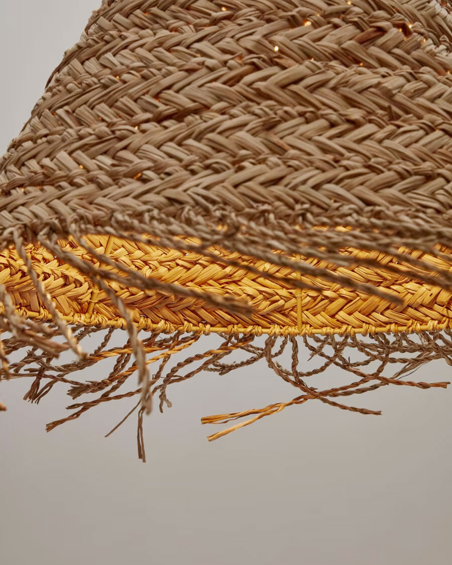 Pantalla para lámpara de techo Fonteta de fibras naturales con acabado natural Ø 40 cm Pantalla para lámpara de techo Fonteta de fibras naturales con acabado natural Ø 40 cm