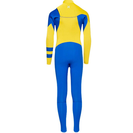 Traje Hurley Boys Advantage 3/2 mm Fullsuit Chest Zip Azul/Amarillo