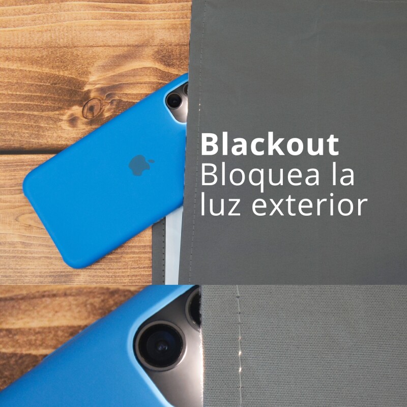 Cortina 100% Blackout set 2 paños 135 x 220 GRIS