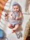 Vestido De Flores Gris