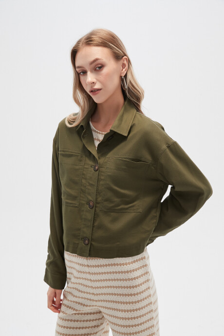Chaqueta Minara Verde Oliva Oscuro