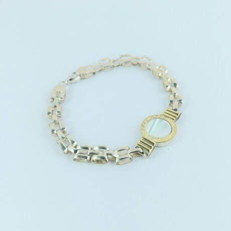 Pulsera de plata 925 y double en oro 18 ktes con nácar. Pulsera de plata 925 y double en oro 18 ktes con nácar.