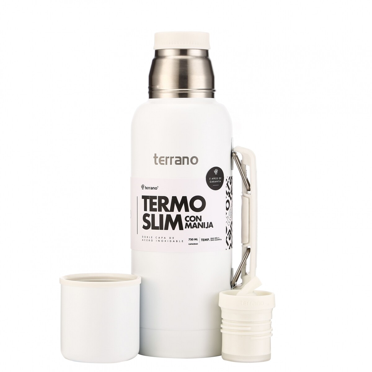 Termo Slim 750mL. c/manija - Blanco 