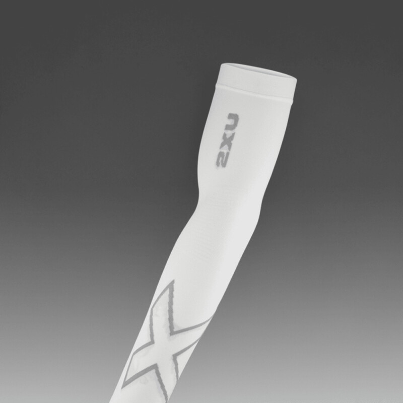 Flex Compression Arm Sleeves - Unisex White/grey