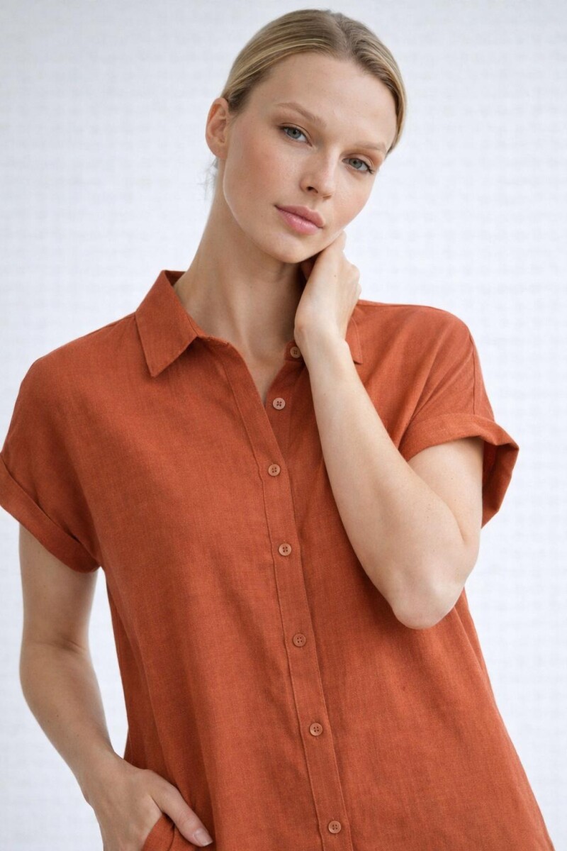 Vestido Pupa - Viscosa Suave con bolsillos Terracota