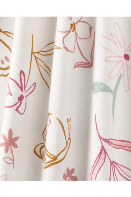 Pijama uno pieza de viscosa Ecovero, con pie, diseño floral, línea Purelysoft Sin color